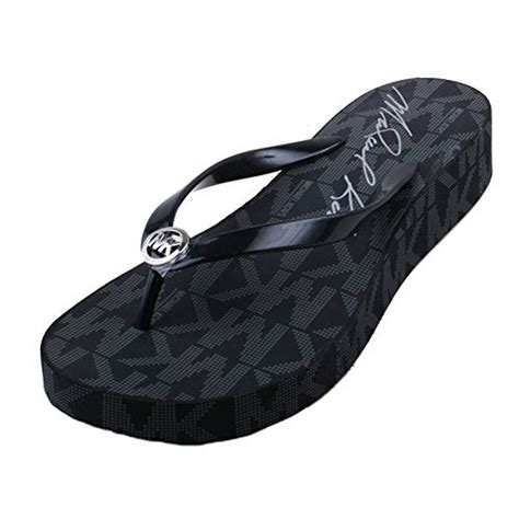 womens flip flops michael kors|michael kors women's black sandals.